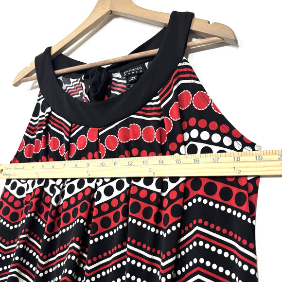 En Focus Women Polka Dot Stripe Sleeveless Dress Aline Sundress Statement 14W - Picture 7 of 7